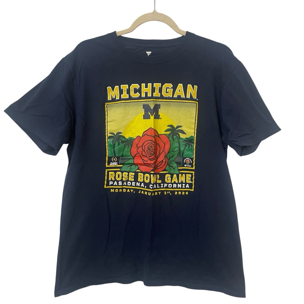 Michigan Wolverines Fanatics Large College Football Playoff Rose Bowl TShirt